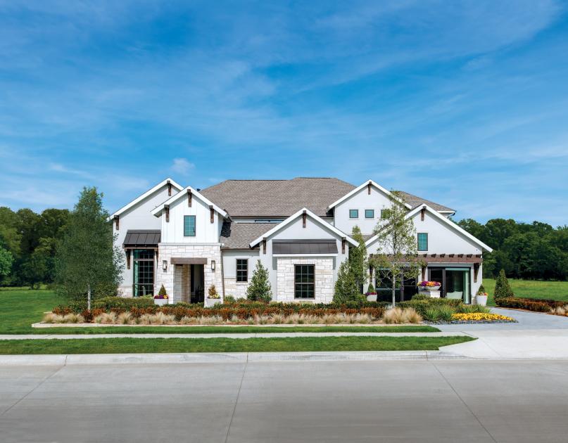 Gorgeous landscaped stucco exterior
