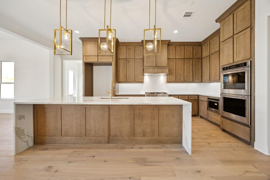 Spacious kitchen with large center island