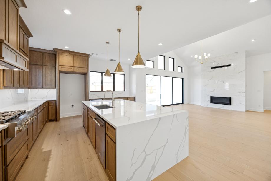 Spacious kitchen overlooking the great room