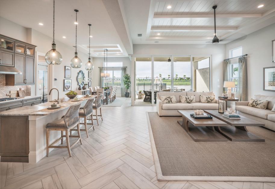 Open living area with generous entertaining volume