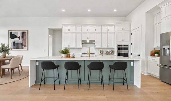 Gourmet kitchen with oversized center island and abundant cabinetry