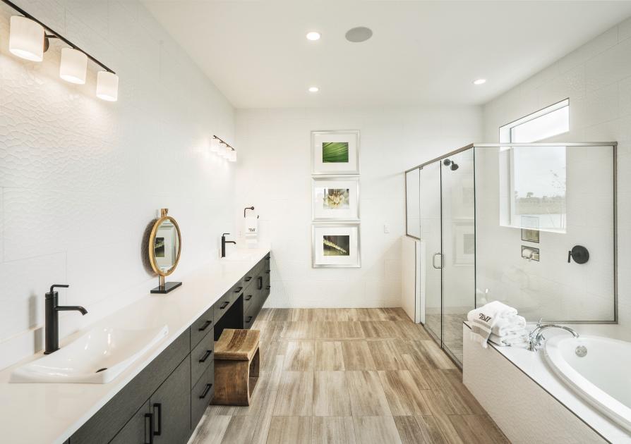 A beautiful spa-like primary bathroom retreat