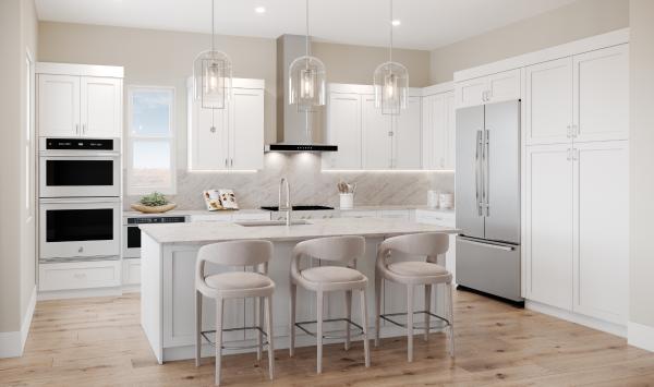 Spacious gourmet kitchen with stainless appliances