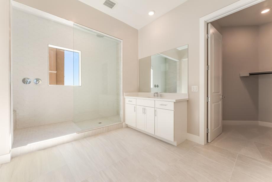 Stunning primary bath with large tile surround shower