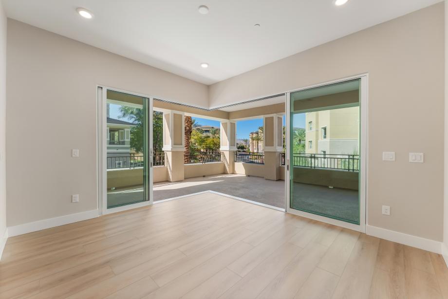 Lovely dining area next to outdoor deck