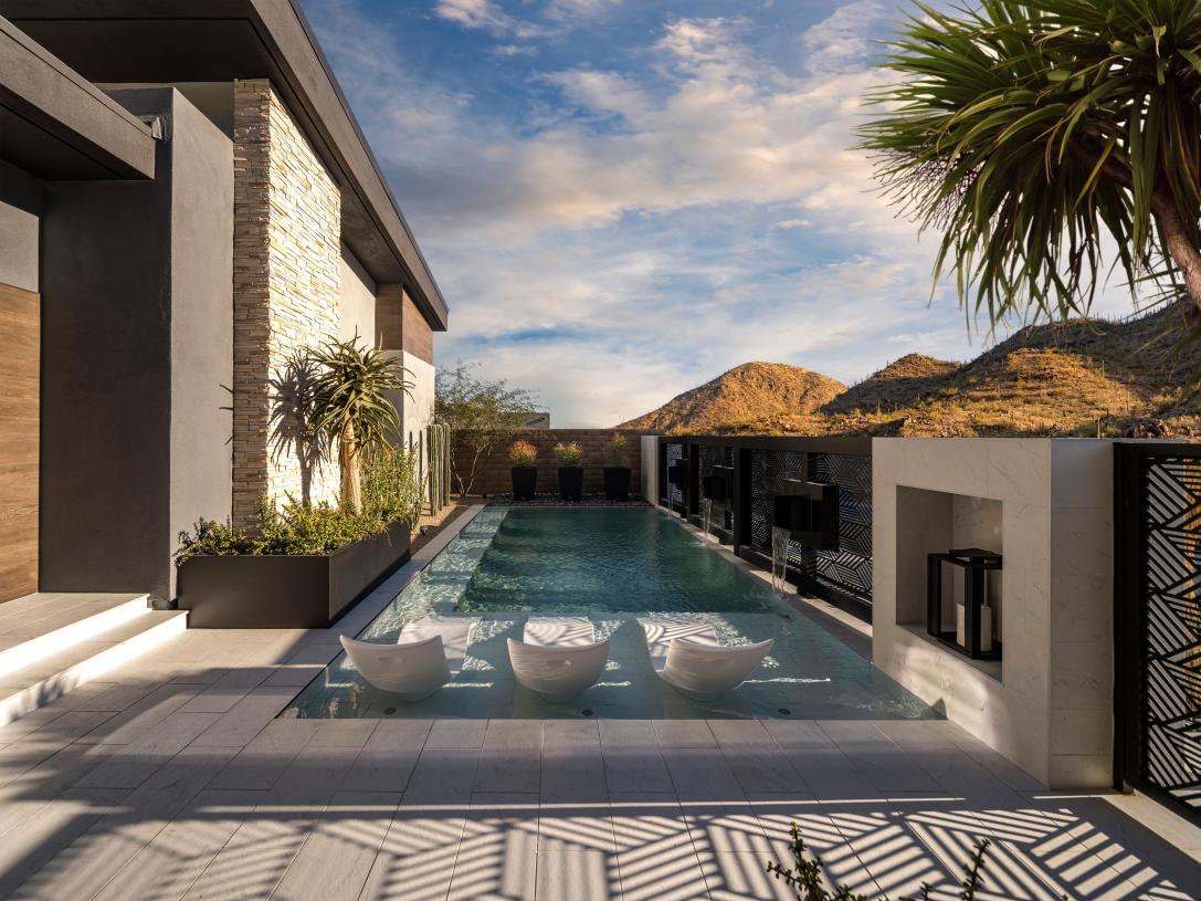 Luxury outdoor living spaces and pools