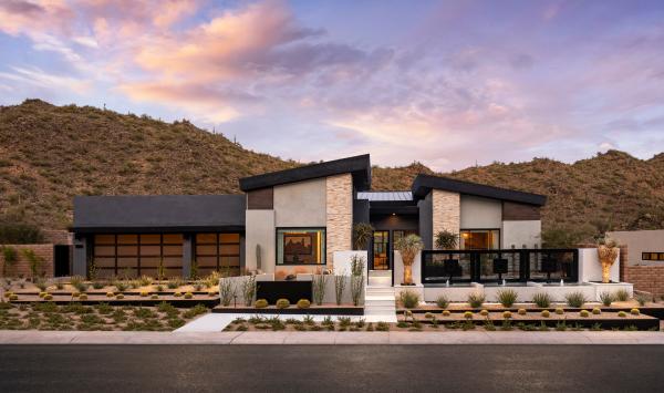 Hoffman Desert Contemporary with Basement Front Exterior