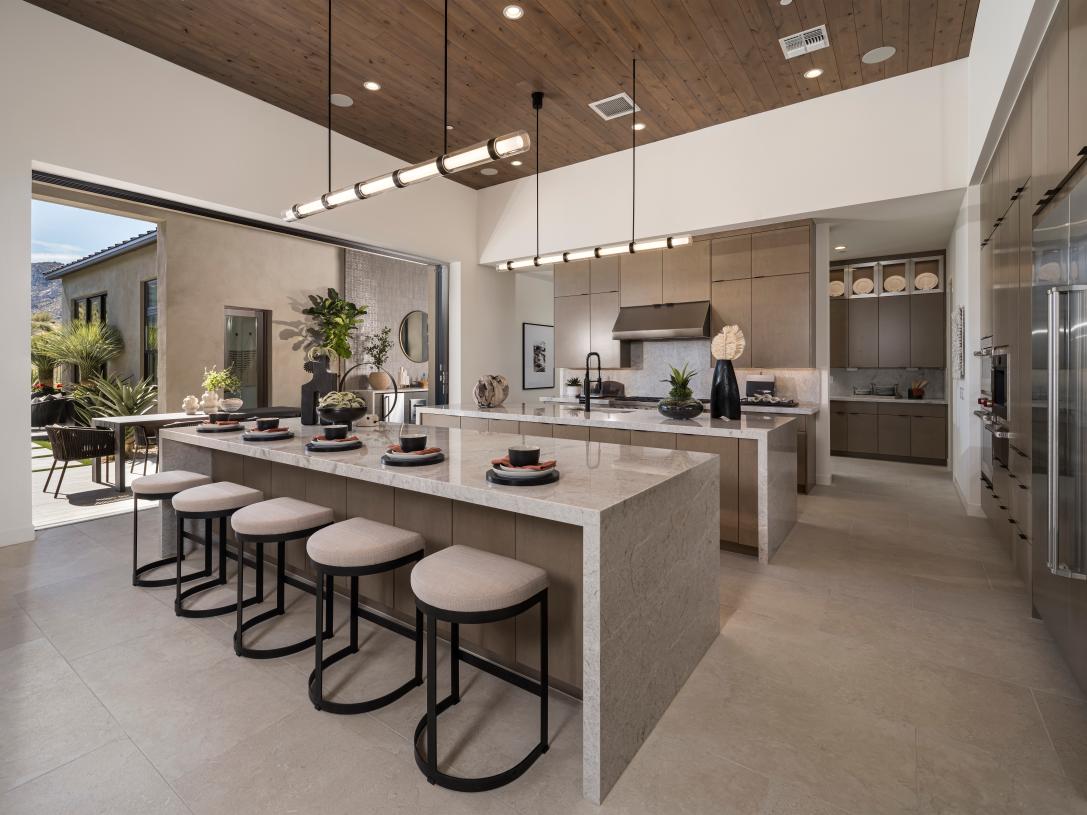 Gourmet kitchens with stainless steel Wolf appliances