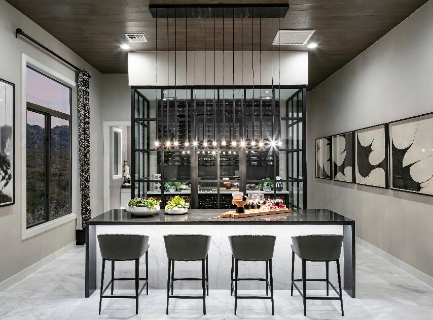 Wine cellar with a sitting area