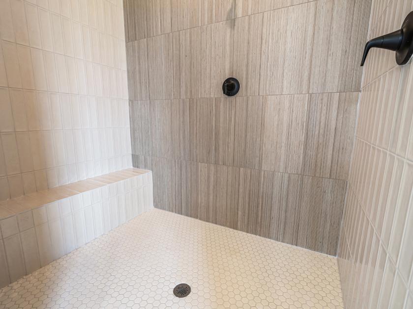 Upgraded tile in the Primary Shower