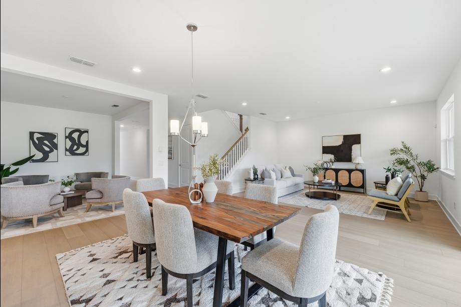 Bright, open great room with indoor-outdoor capability made for gathering