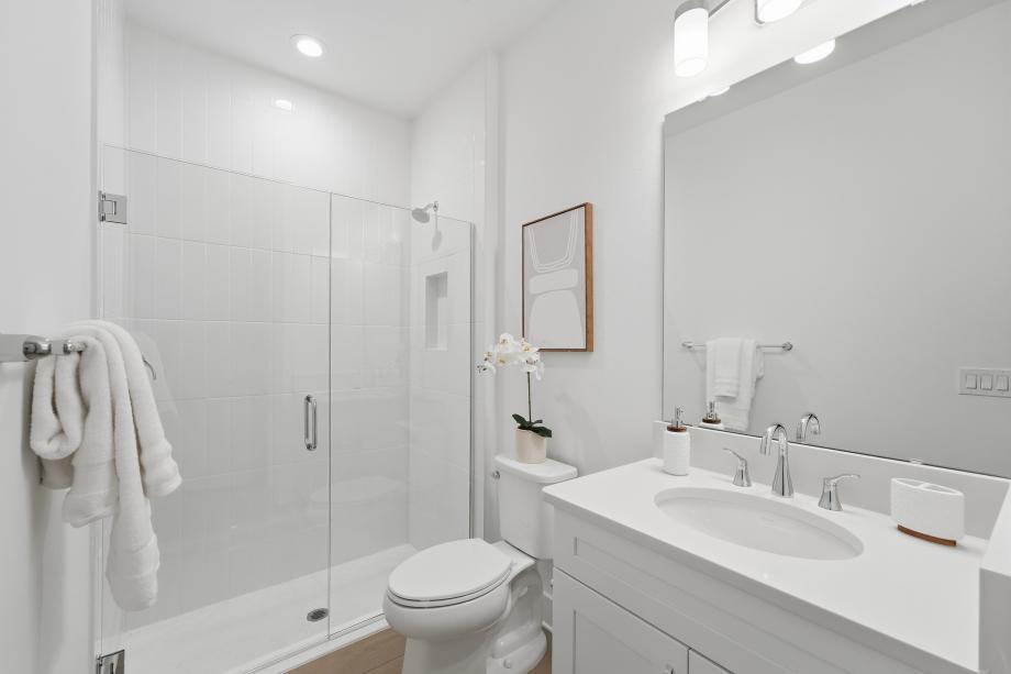 Secondary bathroom designed for comfort and convenience