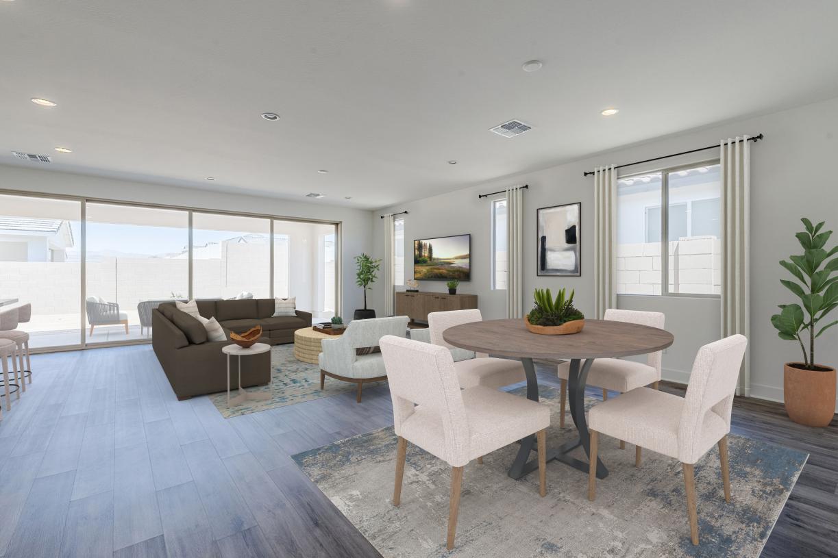 Spacious great room with beautiful flooring and upgraded finishes