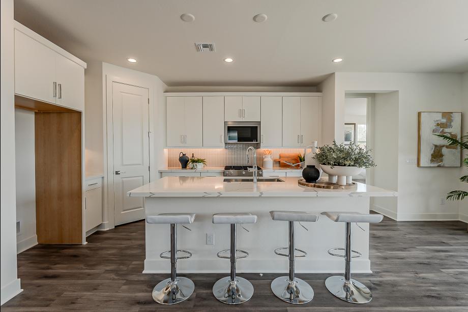 Kitchen with spacious island and ample cabinet space