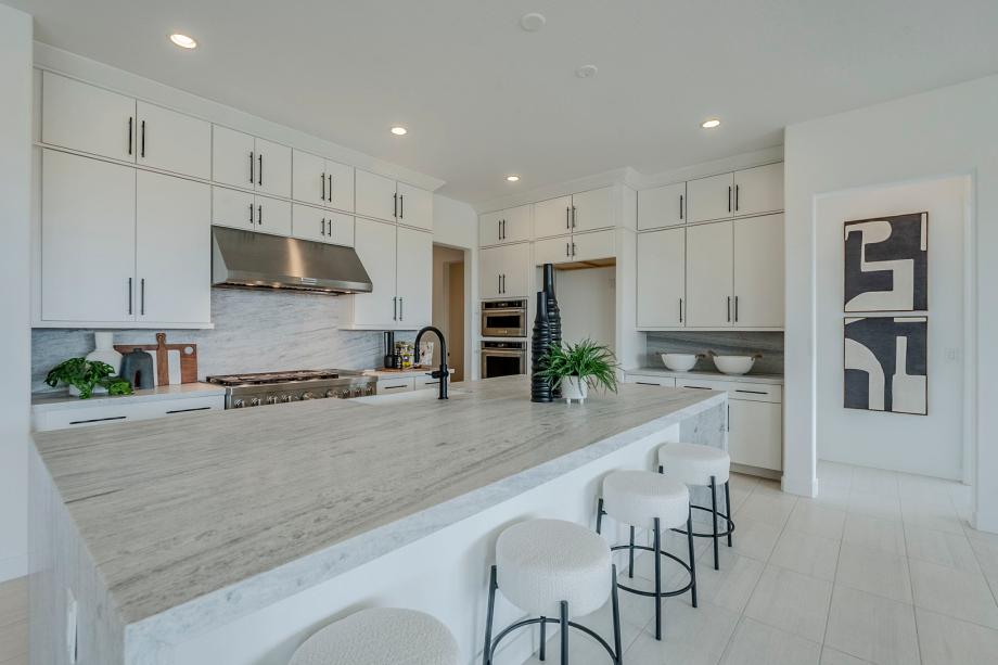 Kitchen with spacious island and ample cabinet space