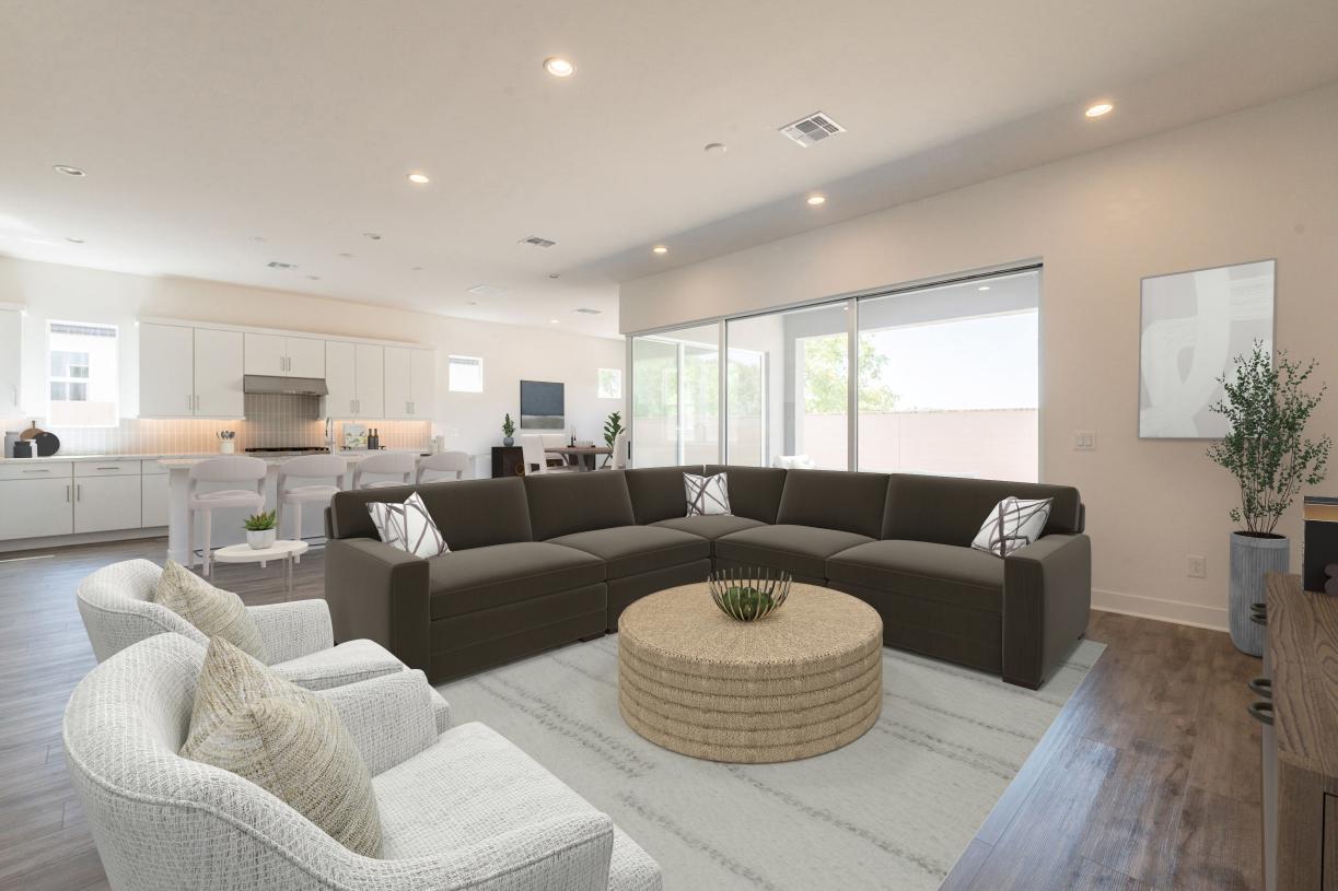 Great room with open floor plan layout