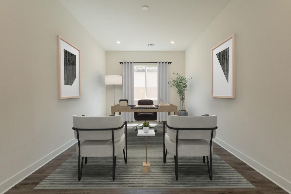 Stunning home office with beautiful natural lighting