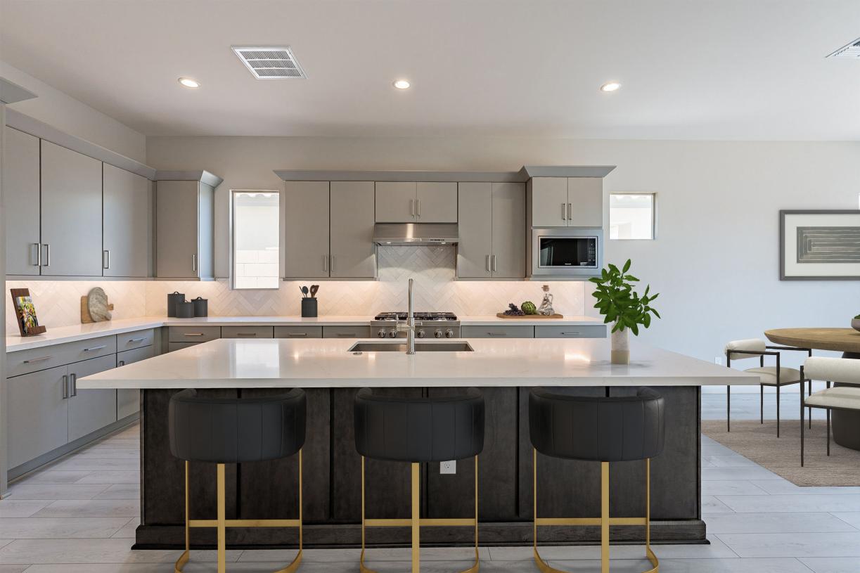 Beautiful kitchen with upgraded cabinets and spacious island