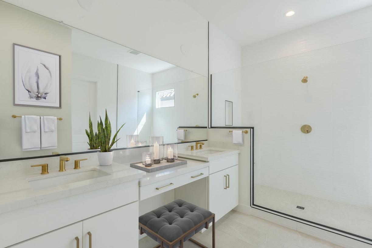 Expansive primary bedroom with luxurious finishes