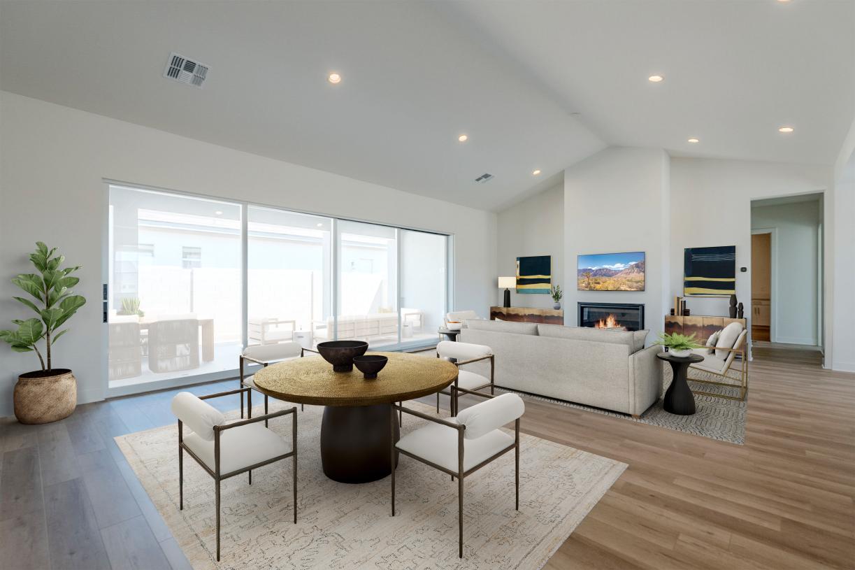 Spacious great room with beautiful flooring and upgraded finishes