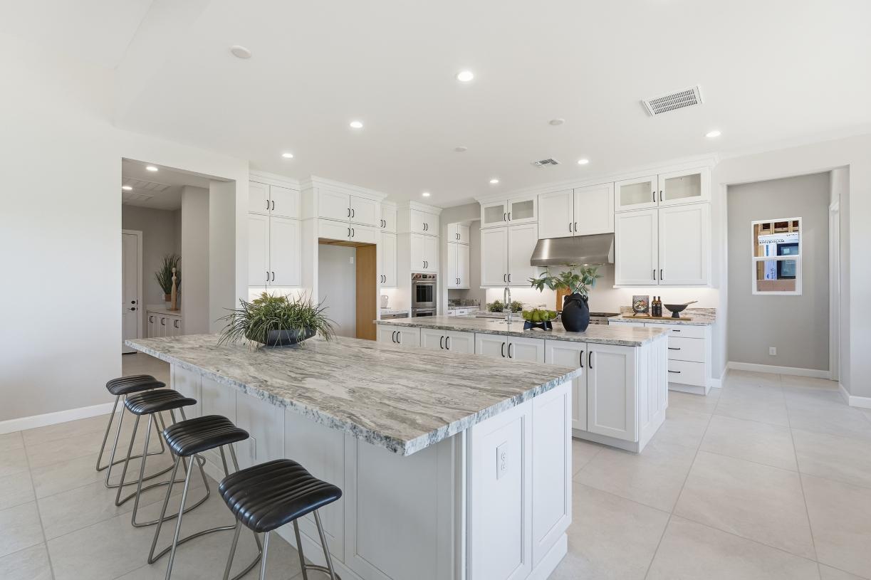 Kitchen with two spacious islands and ample cabinet space