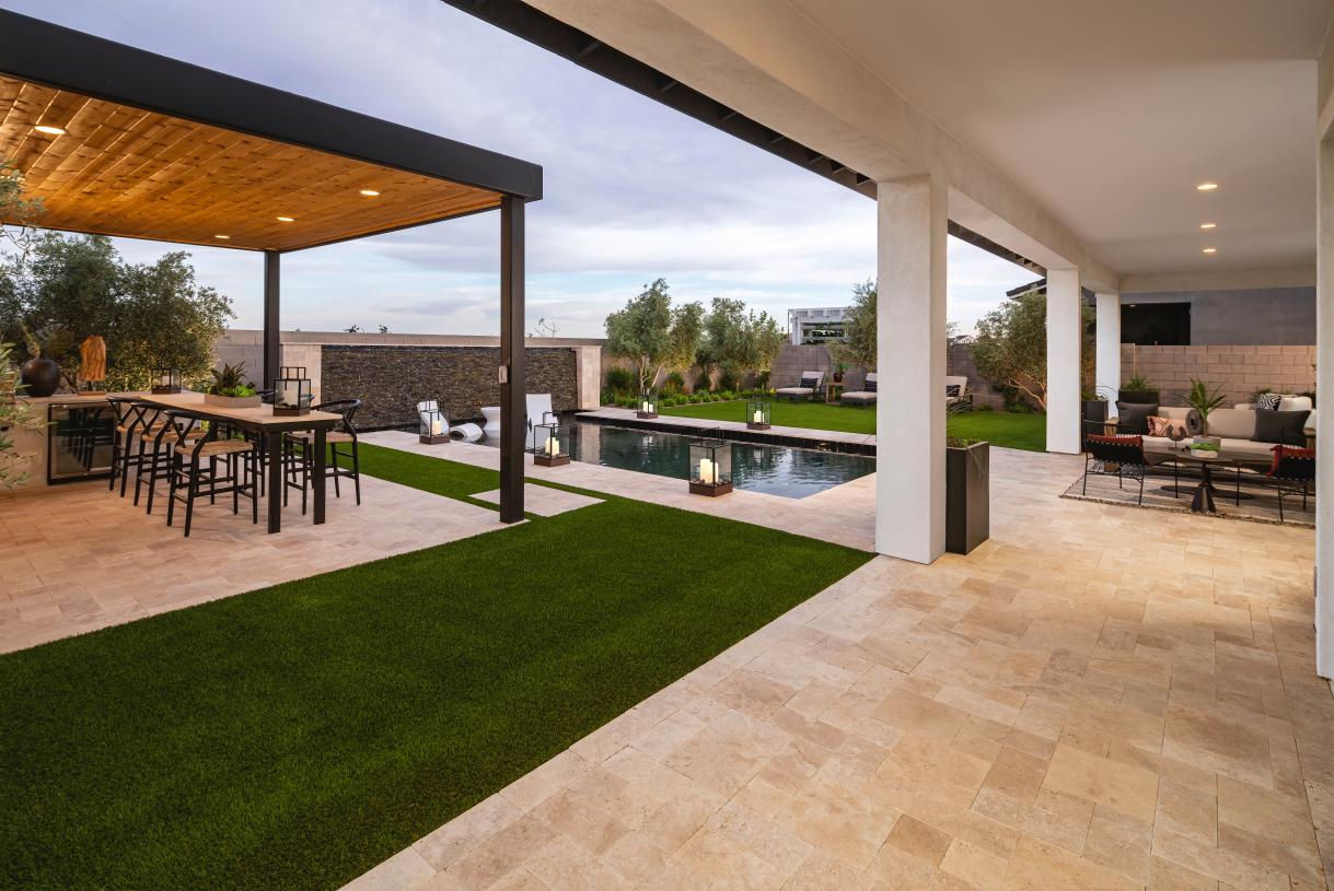 Spacious covered patio for outdoor dining and living