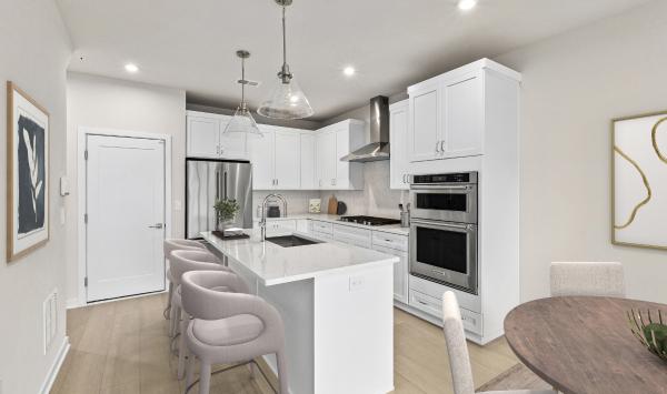 Kitchen features center island