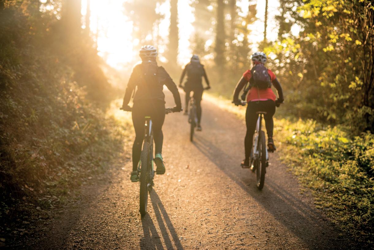 Miles-long trail network offers convenient access throughout the community and nearby shopping center