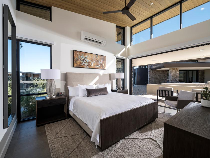 Dual primary bedroom suites with direct access to covered patio