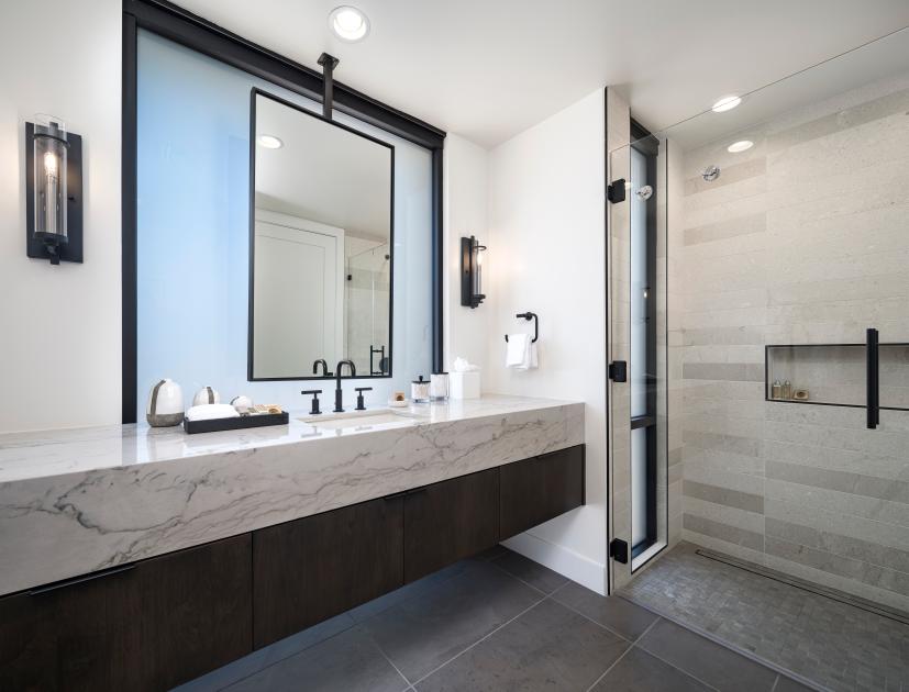 Beautiful spa-like bathroom with oversized walk-in shower