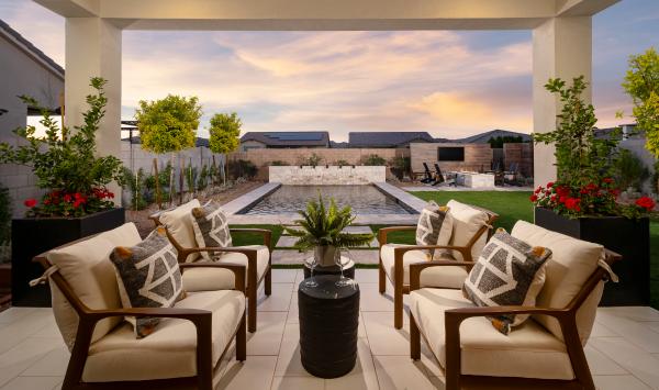 Beautiful resort-style backyard with pool included