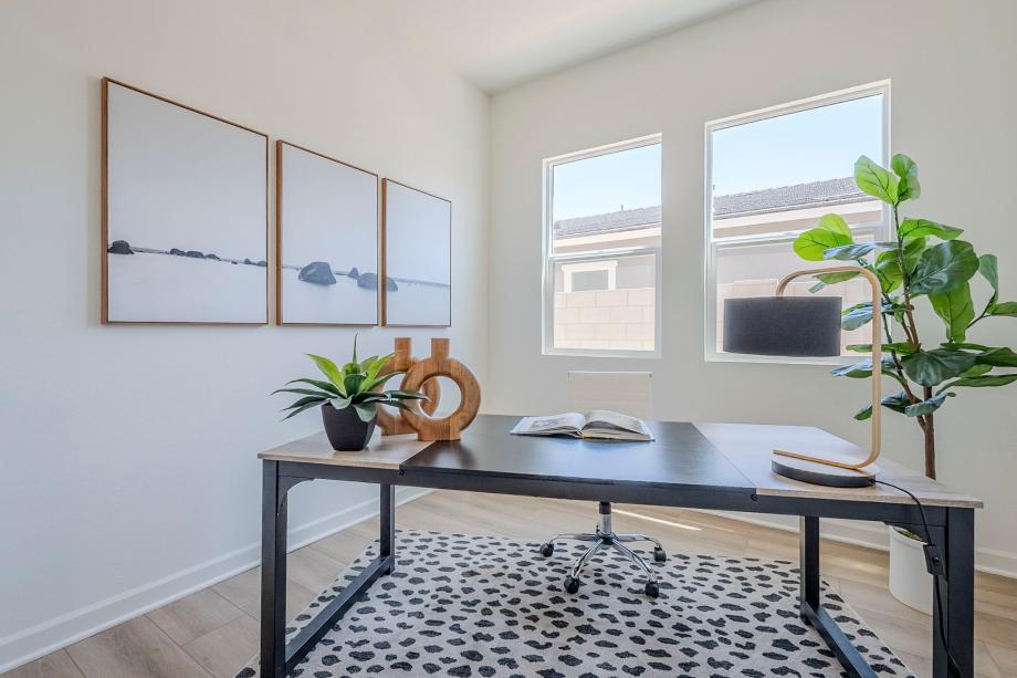 Cozy office space with ample natural light and endless possibilities for design
