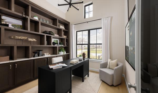 Living room with sliding glass doors