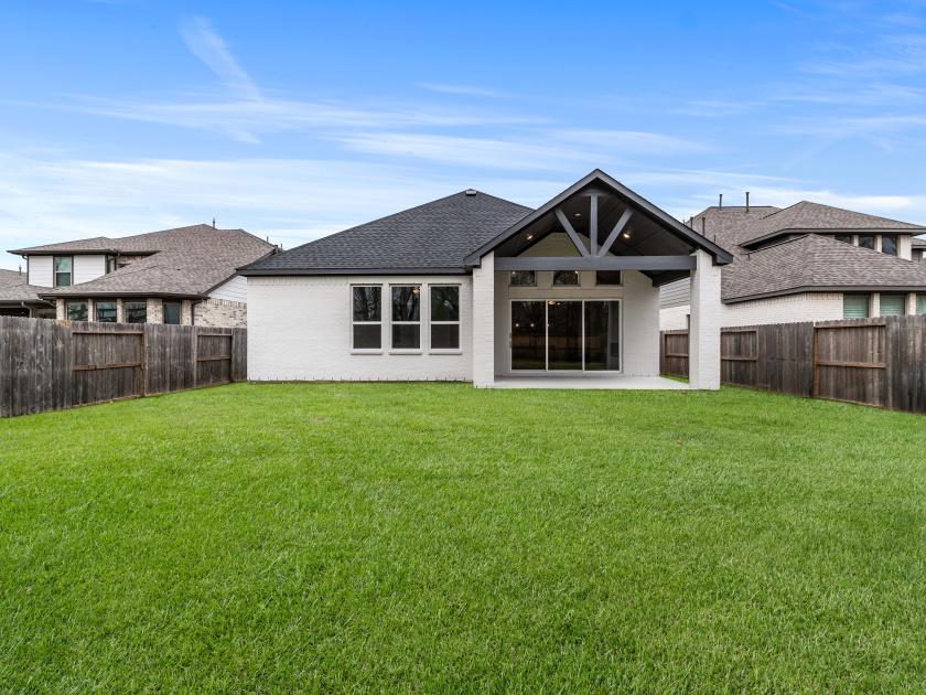 Backyard with covered patio
