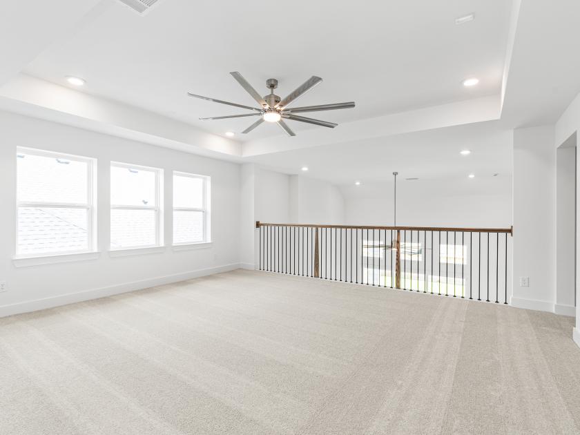 Second-floor loft ideal for secondary entertaining space