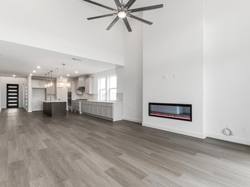 Soaring high ceilings in the great room and views of the open-concept floor plan