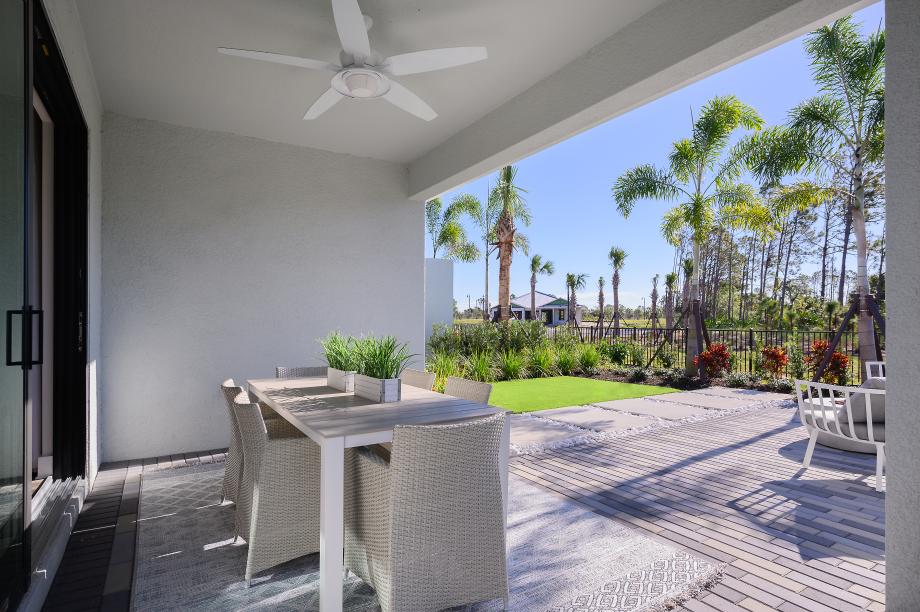 Rear patio entertaining spaces, perfect for Florida living