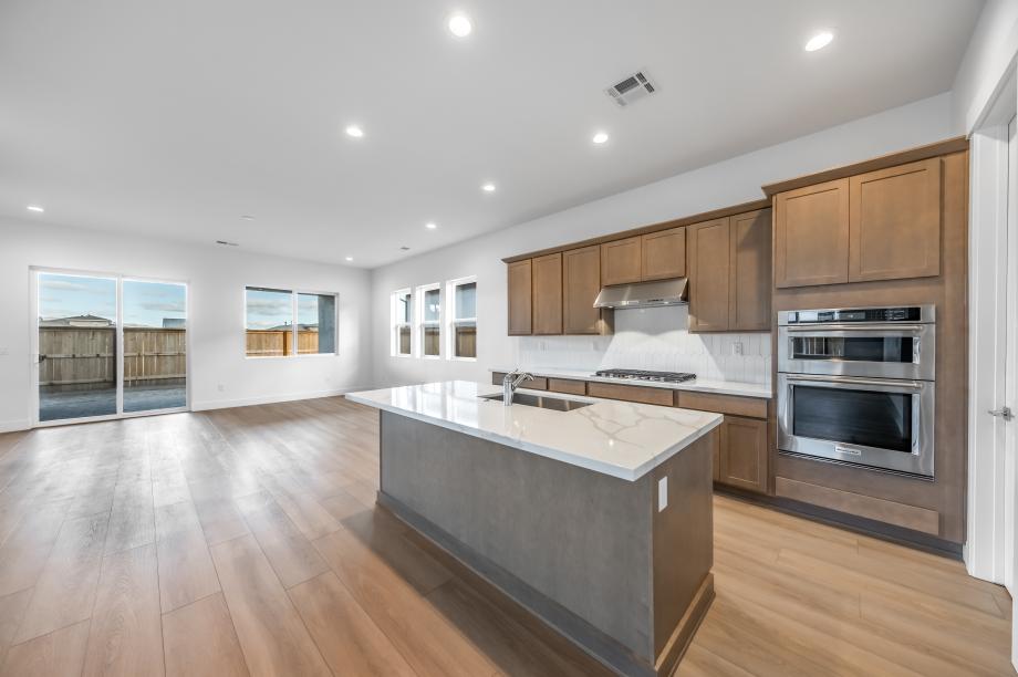 Large kitchen island ideal for casual dining and entertaining