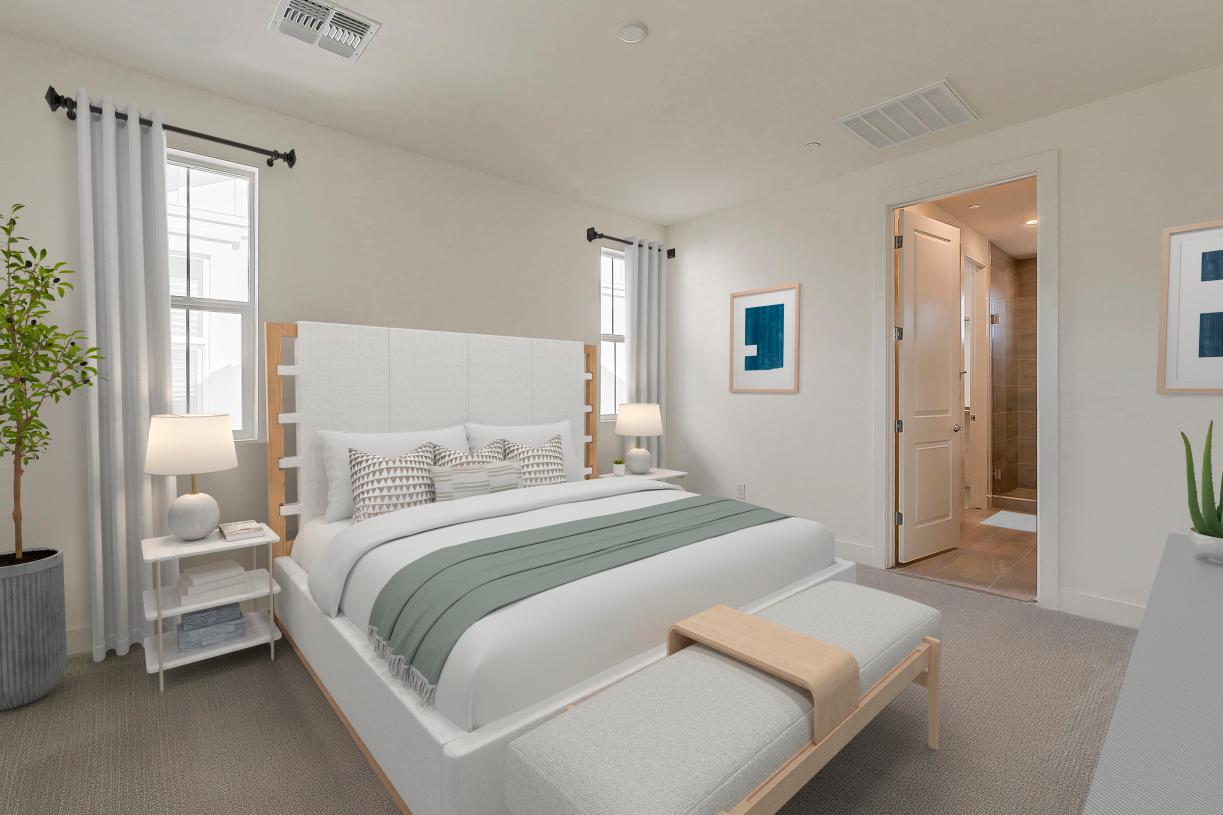Serene, spacious primary bedroom suite
