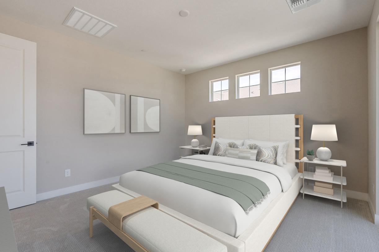 Primary bedroom suite with stunning fixtures and an abundance of natural light