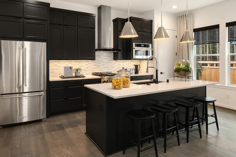 The Meissa model features a luxe kitchen with designer-selected finishes