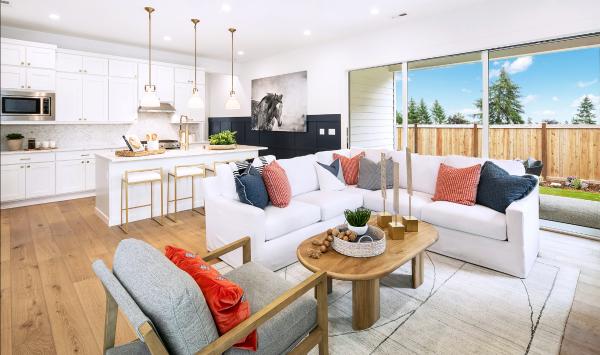 Great room of the Aquila home design