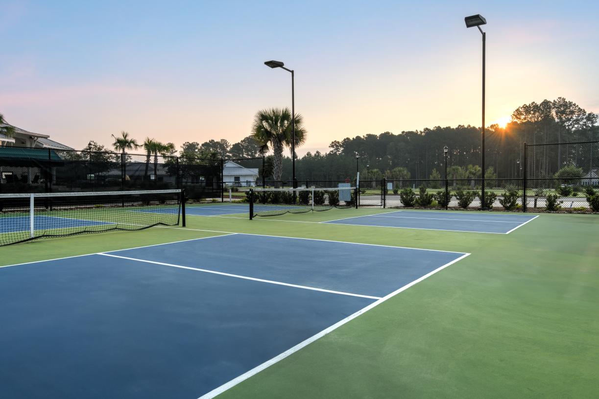 Multiple pickleball courts