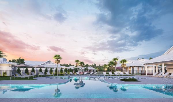 Resort-style pool with stunning views