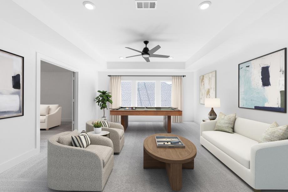 Second-story loft and media room