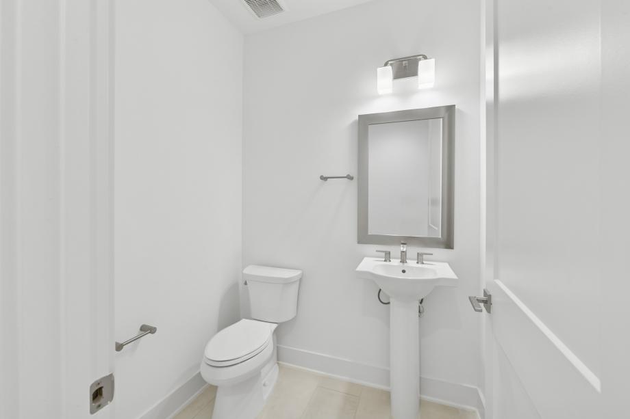 Downstairs powder room for convenience