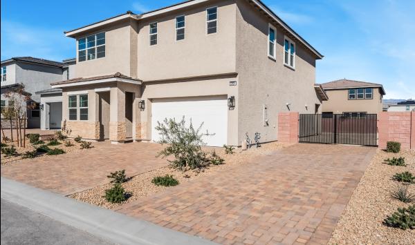 Modern Craftsman elevation and RV parking gate