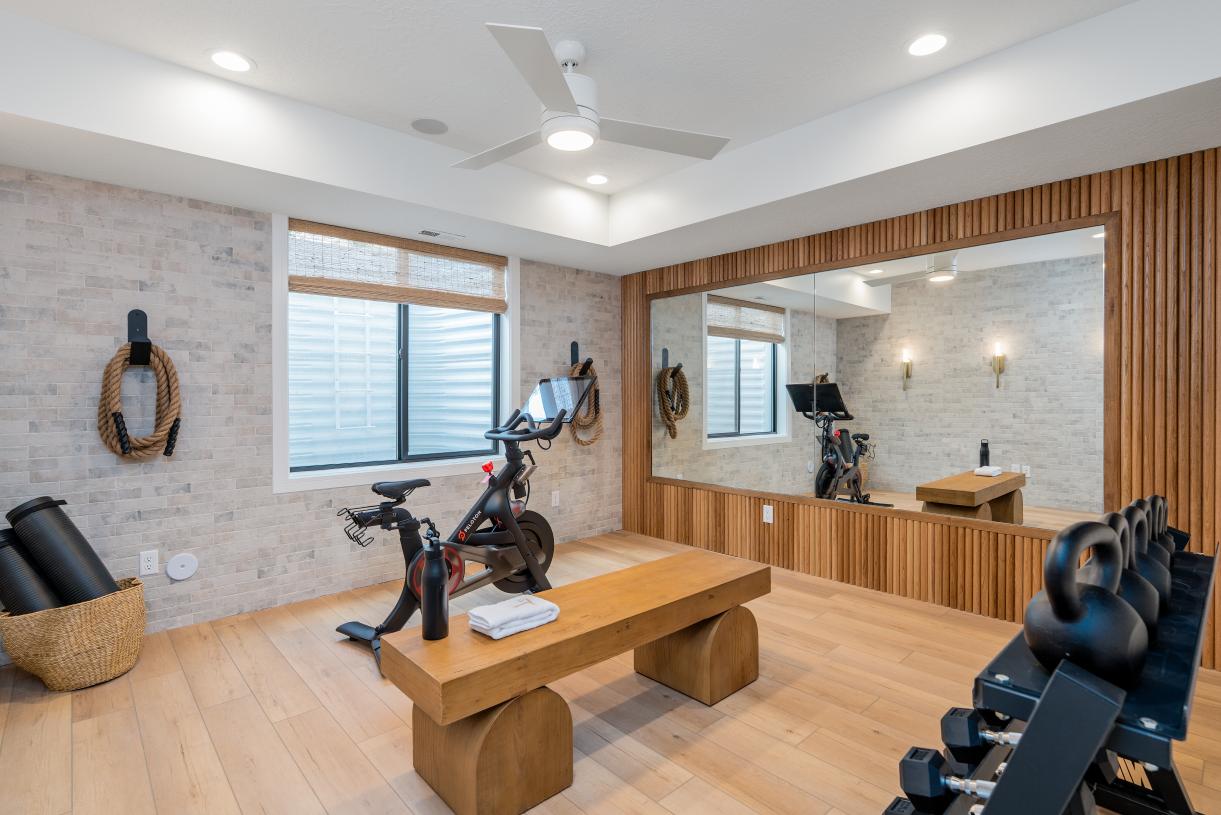 Flexible home designs allowing for home gyms