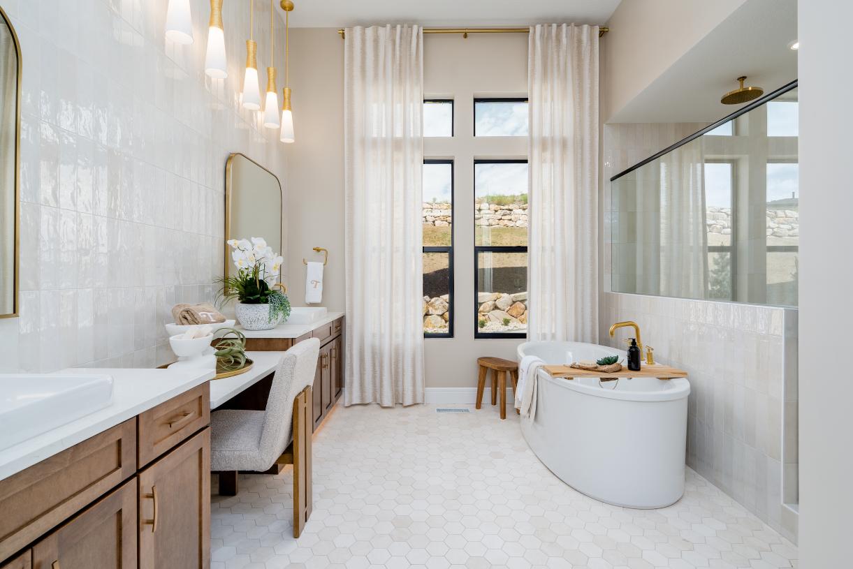 Spa-like bathrooms with freestanding tubs
