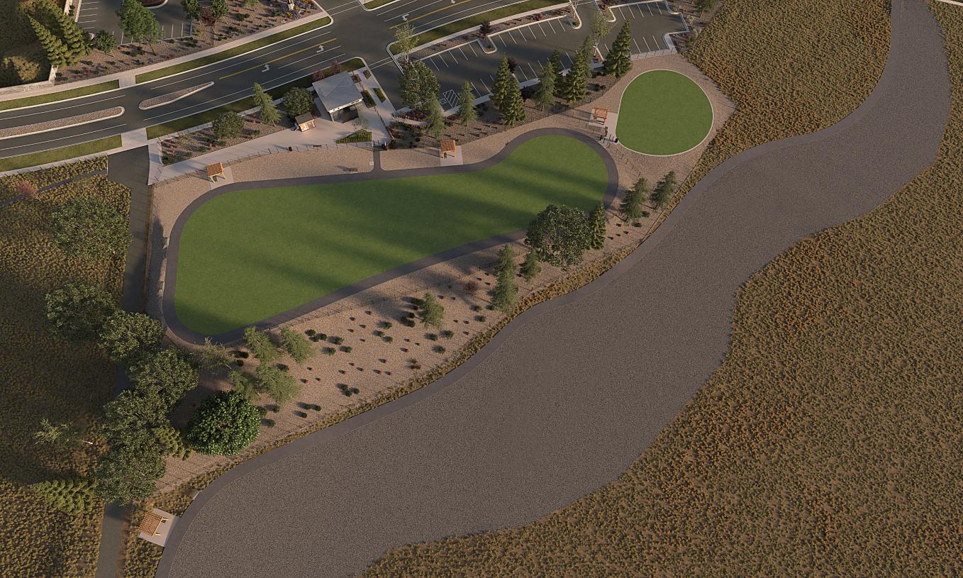 Large dog park with dog wash